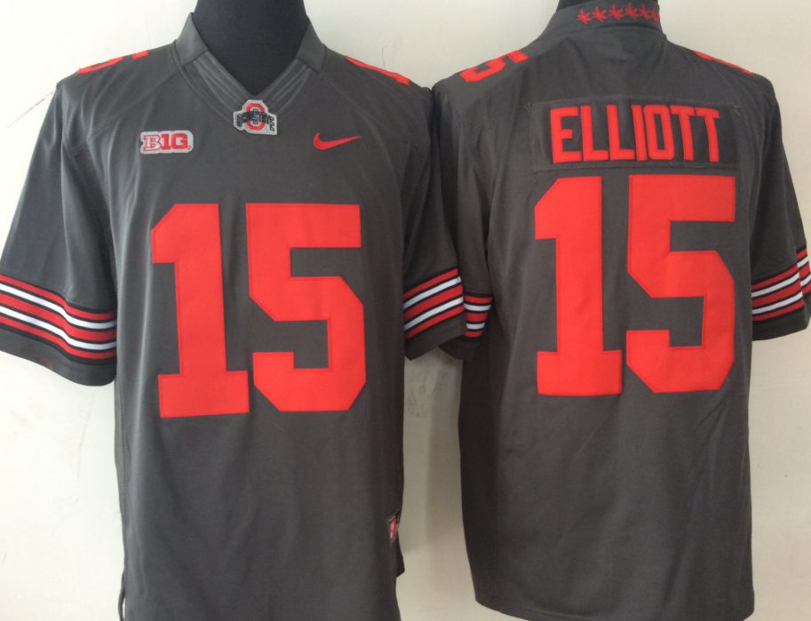 NCAA Men Ohio State Buckeyes GRAY Limited #15 ELLIOTT->ncaa teams->NCAA Jersey
